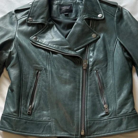 Lamarque Donna Iconic Leather Biker Jacket - Picture 11 of 11